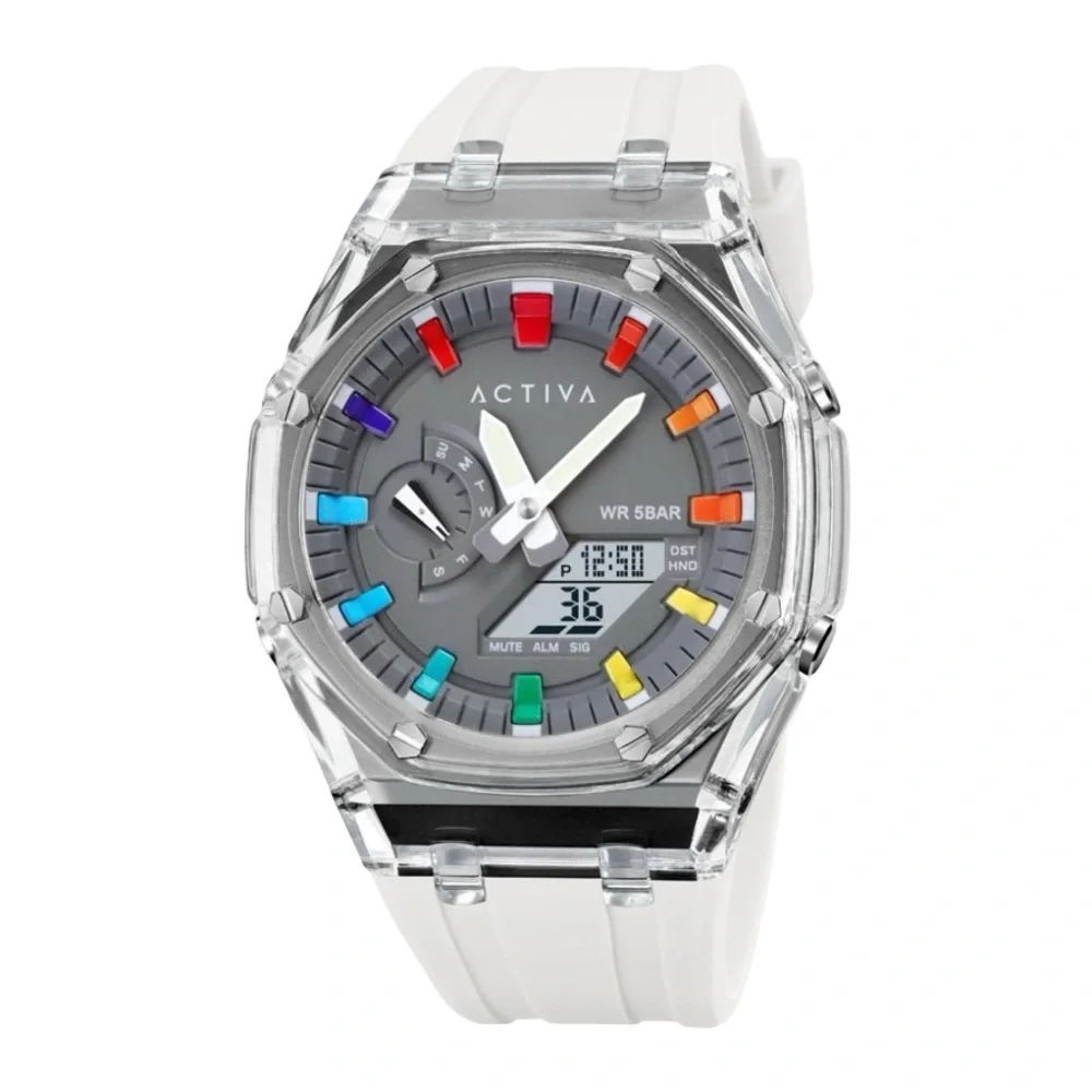 Activa x Invicta Digital Chronograph 53mm Mens Watch Transparent BNIB Sport